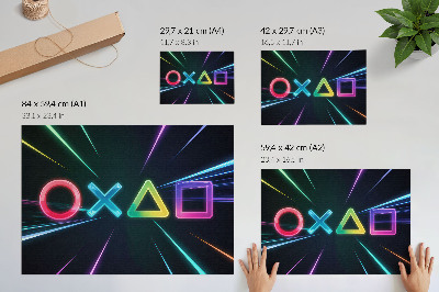 Poster pentru perete Forme geometrice neon în mișcare