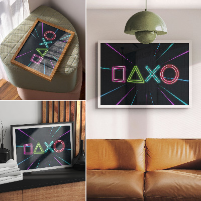 Poster retro Forme neon, culori dinamice, futuriste