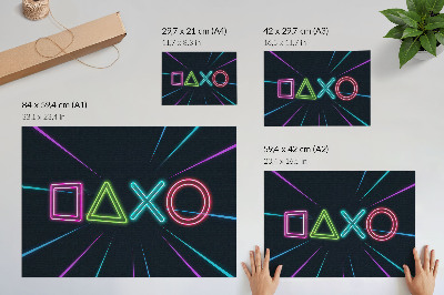 Poster retro Forme neon, culori dinamice, futuriste