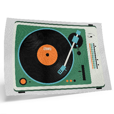 Poster pentru perete Gramofon retro cu culori geometrice contrastante