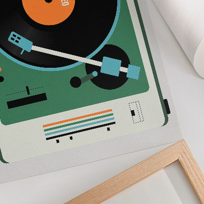 Poster pentru perete Gramofon retro cu culori geometrice contrastante
