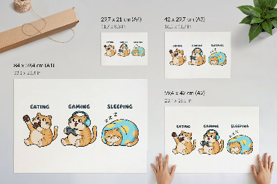 Poster pentru perete Ilustrații amuzante cu pisici distractive