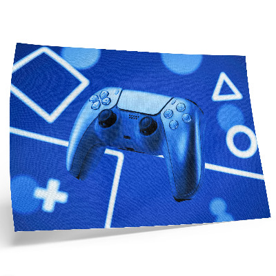 Poster retro Fundal geometric albastru pentru controler de joc