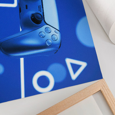 Poster retro Fundal geometric albastru pentru controler de joc