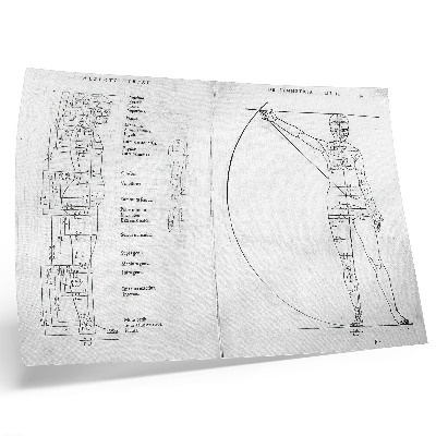 Poster retro Desenul unui bărbat în latină în versiunea lui Albrecht Dürer