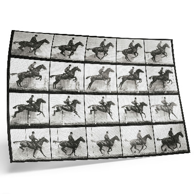 Poster Planșa 640 din Locomoția Animală (1887), călărie fotografiată de Eadweard Muybridge