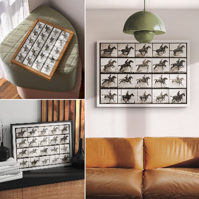Poster Planșa 640 din Locomoția Animală (1887), călărie fotografiată de Eadweard Muybridge