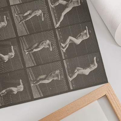 Poster pentru perete Plăcuța numărul 73. Întorcându-se prin surprindere și fugind (1887) de Eadweard Muybridge