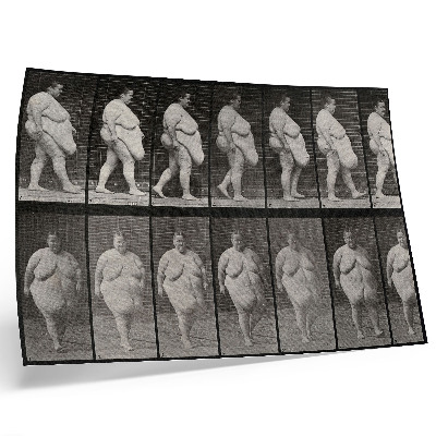 Poster pentru perete Femeie obeză mergând. Fototip după Eadweard Muybridge, 1887