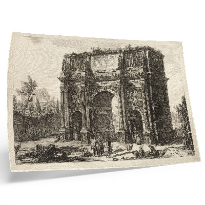 Poster retro Vedere a Arcului lui Constantin din „Vederile Romei” de Giovanni Battista Piranesi