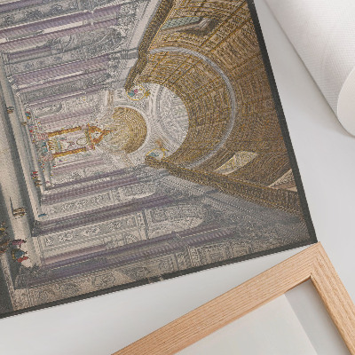 Poster Gezicht op het interieur van de Sint Pietersbasiliek te Vaticaanstad de anonim și Giovanni Battista Piranesi