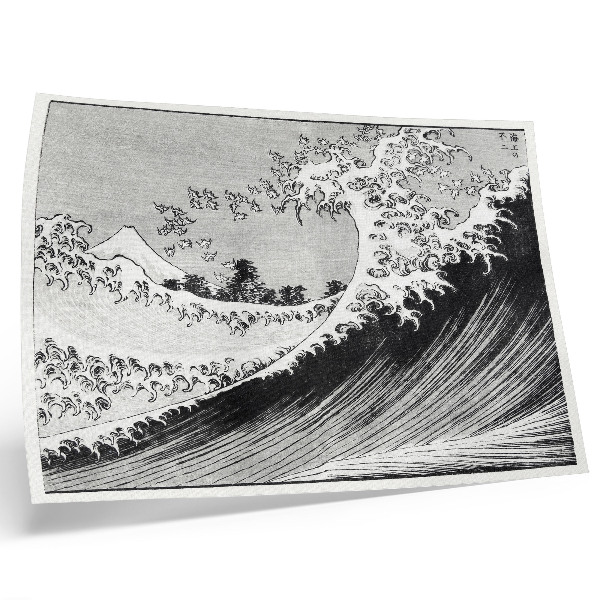Poster pentru perete O sută de vederi ale Muntelui Fuji (1835) de Hokusai, gravură japoneză de epocă pe lemn