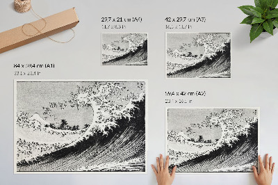 Poster pentru perete O sută de vederi ale Muntelui Fuji (1835) de Hokusai, gravură japoneză de epocă pe lemn