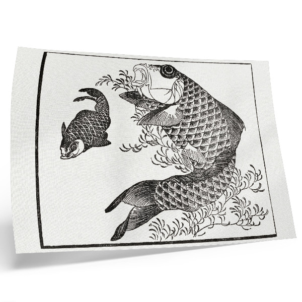 Poster Crapul lui Hokusai, o ilustrație japoneză a unui animal