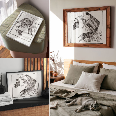 Poster Crapul lui Hokusai, o ilustrație japoneză a unui animal