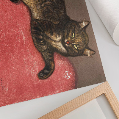Poster retro L'Hiver Chat sur un Coussin (1909) imprimare cromolitografică de Théophile Alexandre Steinlen