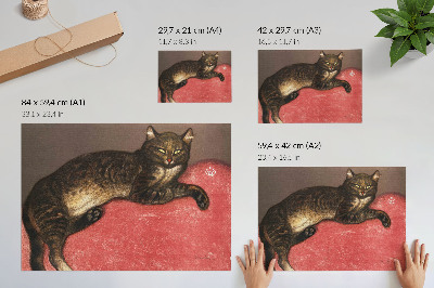Poster retro L'Hiver Chat sur un Coussin (1909) imprimare cromolitografică de Théophile Alexandre Steinlen