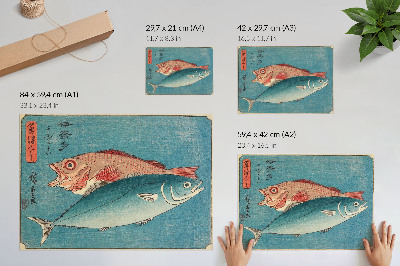 Poster retro Coada galbenă și bibanul de mare