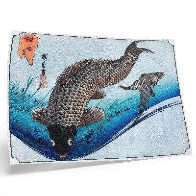 Poster pentru perete Crapi și carași (1830) de Utagawa Hiroshige