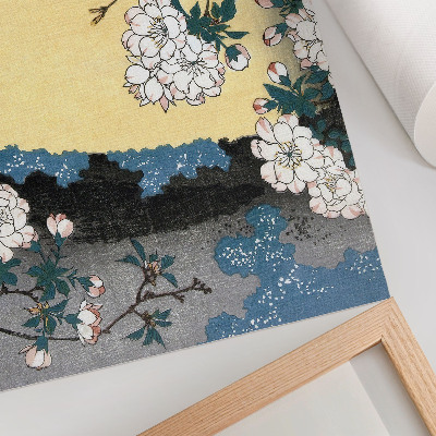 Poster retro Flori de cireș japoneze (1837) – gravură vintage pe lemn de Utagawa Hiroshige