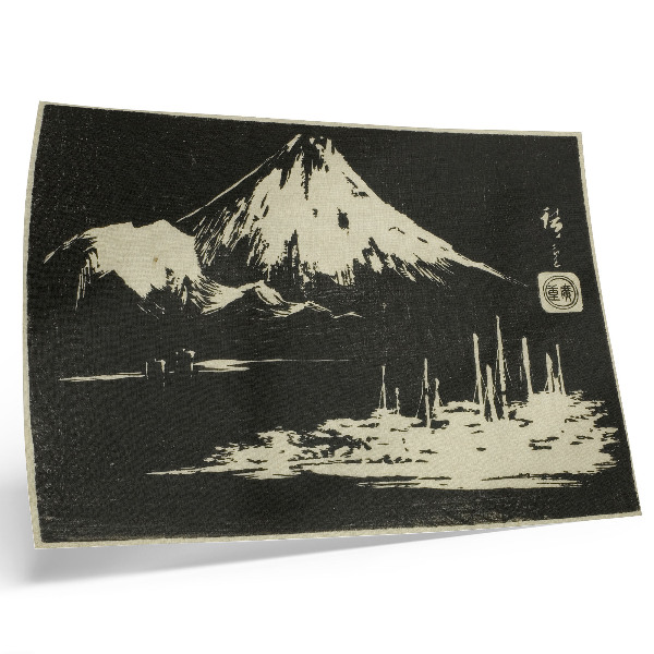 Poster Seikenji Fuji, din seria Oglinda din frecături de piatră a priveliștilor provinciilor (Kohon meihitsu ishizuri kagami)