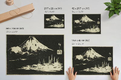 Poster Seikenji Fuji, din seria Oglinda din frecături de piatră a priveliștilor provinciilor (Kohon meihitsu ishizuri kagami)