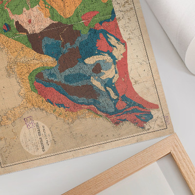 Poster retro Harta geologică a Statelor Unite