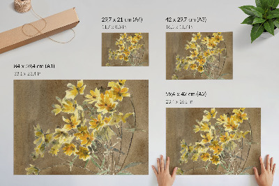 Poster Floare galbenă cu bordură (1915) de Hannah Borger Overbeck