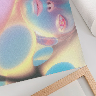 Poster retro Portret abstract cu forme colorate