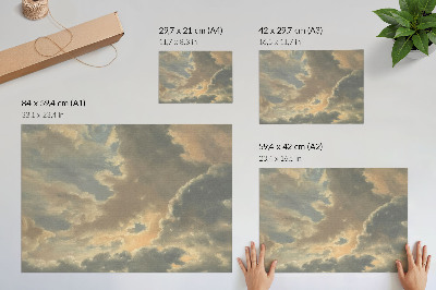 Poster pentru perete Nori pe cer în nuanțe de gri și bej