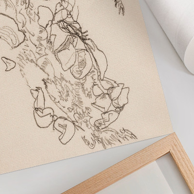 Poster retro Pârâu de munte (1917) de Egon Schiele – desen liniar din colecția muzeului MET