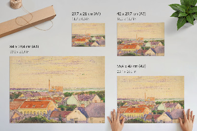 Poster Vedere a orașului de Egon Schiele, ilustrație