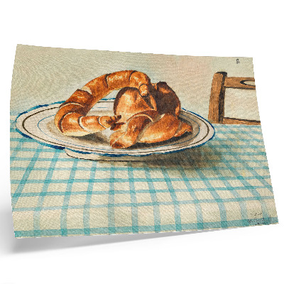 Poster pentru perete Natură statică cu o farfurie cu tort de Egon Schiele
