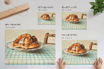 Poster pentru perete Natură statică cu o farfurie cu tort de Egon Schiele