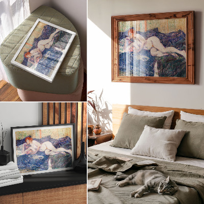 Poster pentru perete Femeie goală care arată sânii, artă erotică vintage de Henri de Toulouse-Lautrec