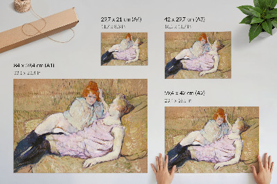 Poster retro Sofa (cca. 1894–1896) – o pictură de înaltă rezoluție de Henri de Toulouse-Lautrec