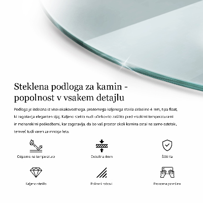 Mantel șemineu rotund transparentna 