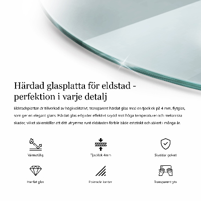 Mantel șemineu rotund transparentna 