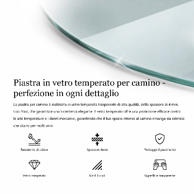 Mantel șemineu rotund transparentna 