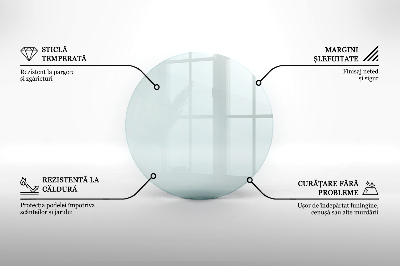 Mantel șemineu rotund transparentna 