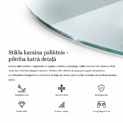 Mantel șemineu rotund transparentna 