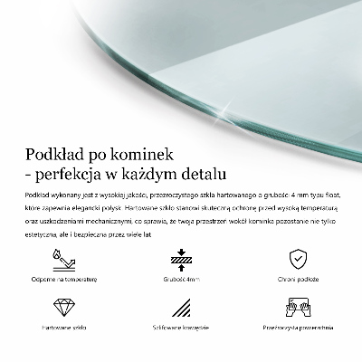 Mantel șemineu rotund transparentna 