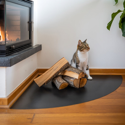 Protecție sub sobă sfert de cerc neagră din metal