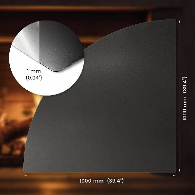 Protecție sub sobă sfert de cerc neagră din metal