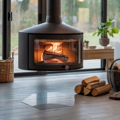 Protecție sub sobă hexagonal transparent