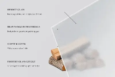 Sticlă securizată de protecție sub sobă cu formă semiovală și aspect semitransparent