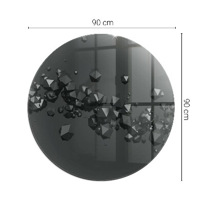Sticlă securizată protecție sub sobă rotundă Abstraktný oblak pevných látok