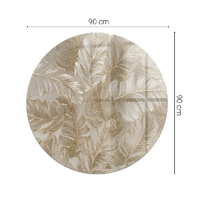 Sticlă securizată protecție sub sobă rotundă Listy v jemných vzoroch