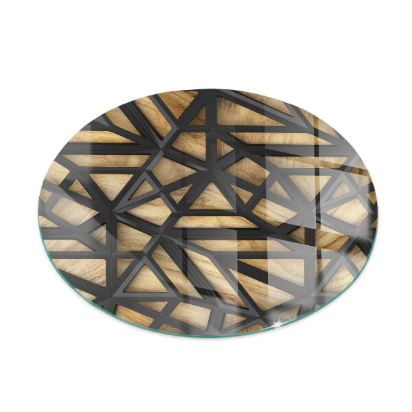 Sticlă securizată protecție sub sobă rotundă Geometria s drevom