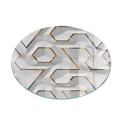 Protecție sub sobă rotundă Geometrický 3D vzor